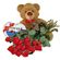 red roses with teddy and chocolates. Canada